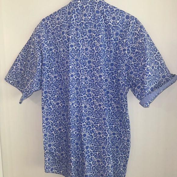 Bugatchi Men Large ‘Flowers Pattern’ Short Sleeve Classic Fit Shirt - Picture 6 of 9